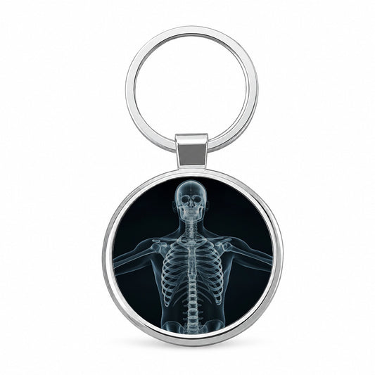 Anatomy Skeleton Xray Science Round Metal Keychain