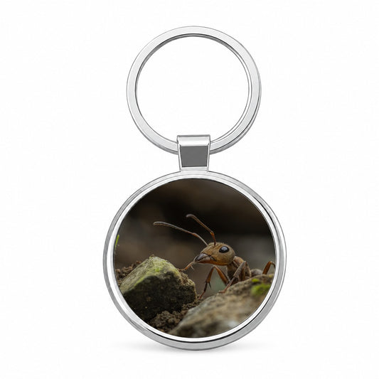 Ant Insect Nature Photo Round Metal Keychain