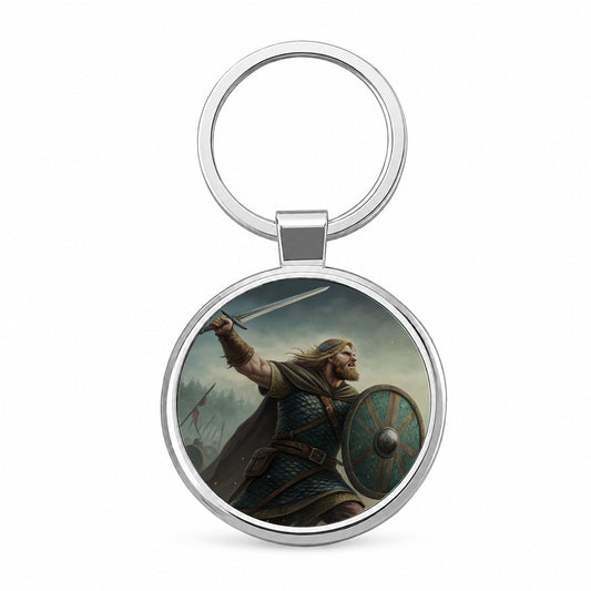 Beowulf Viking Legend Round Metal Keychain