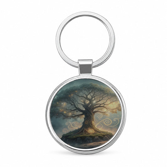 Enchanted Tree Of Life Round Metal Keychain