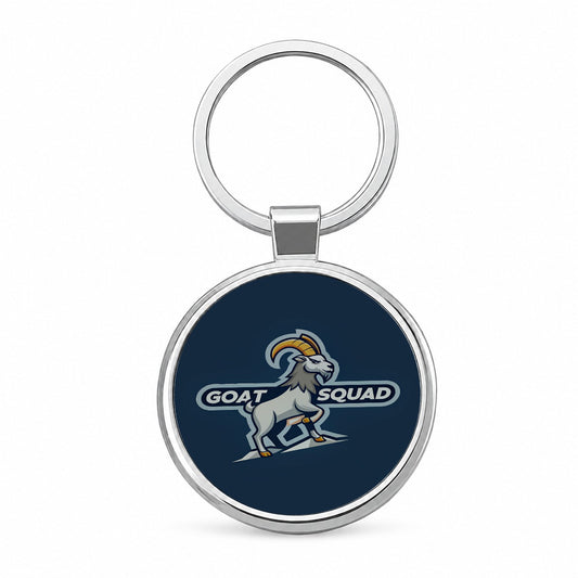 Goat Squad Funny Round Metal Keychain