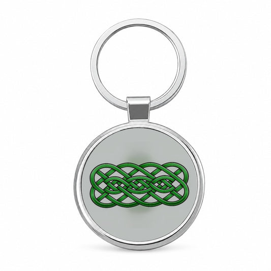 Irish Celtic Decorative Knot Round Metal Keychain