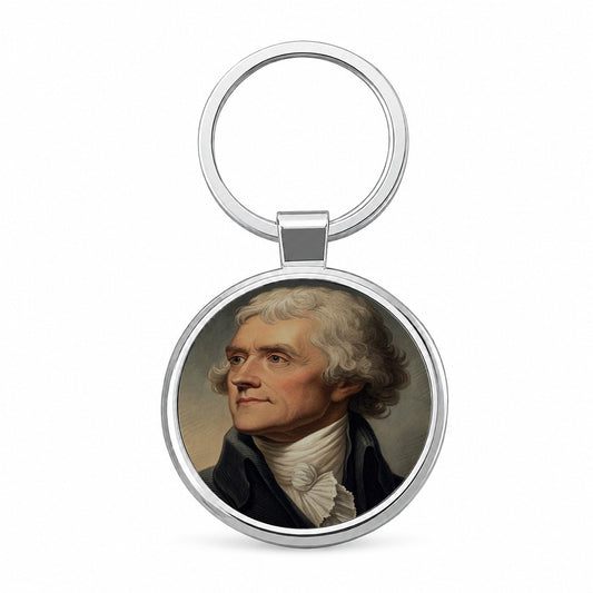 Thomas Jefferson American President Round Metal Keychain