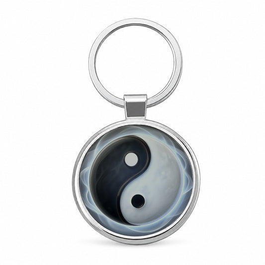 Yin Yang Spiritual Round Metal Keychain