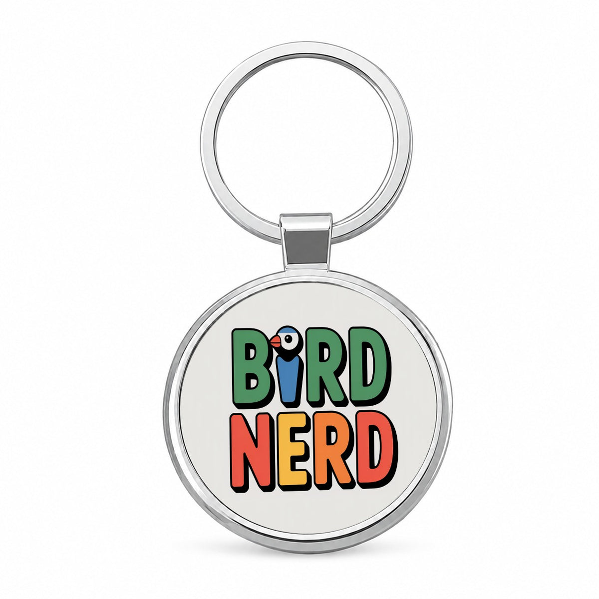 Bird Nerd Birding Watching Funny Round Metal Keychain