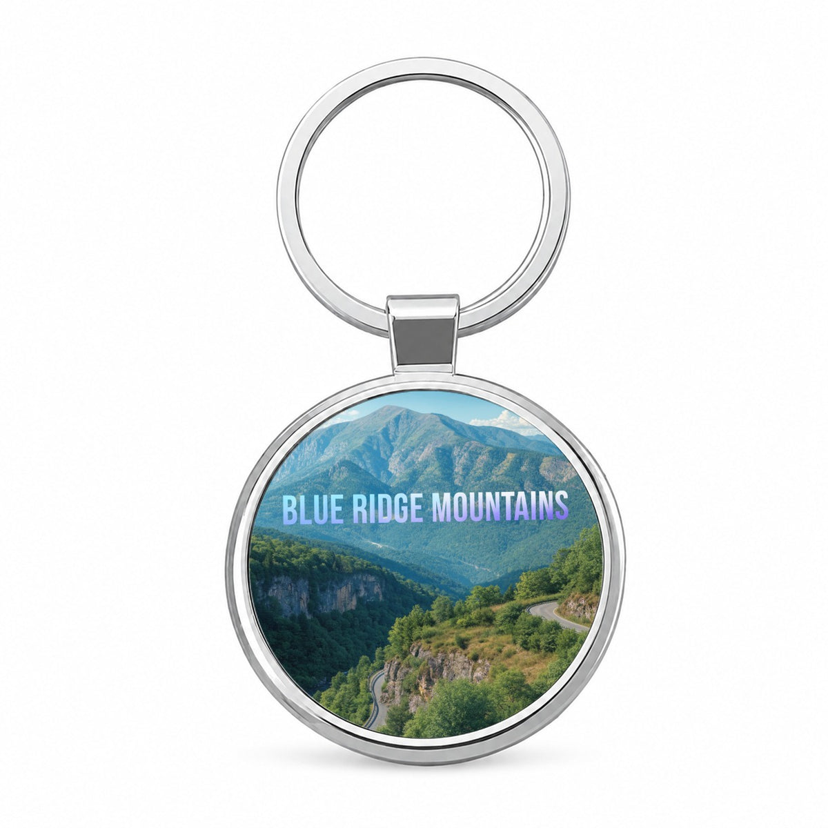 Blue Ridge Mountains Appalachian Travel Round Metal Keychain
