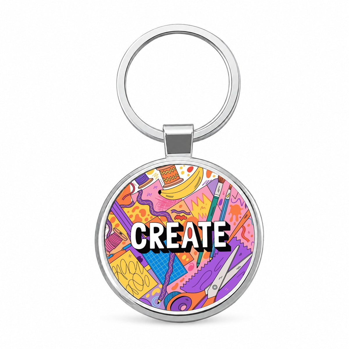 Create Artist Crafting Creative Round Metal Keychain