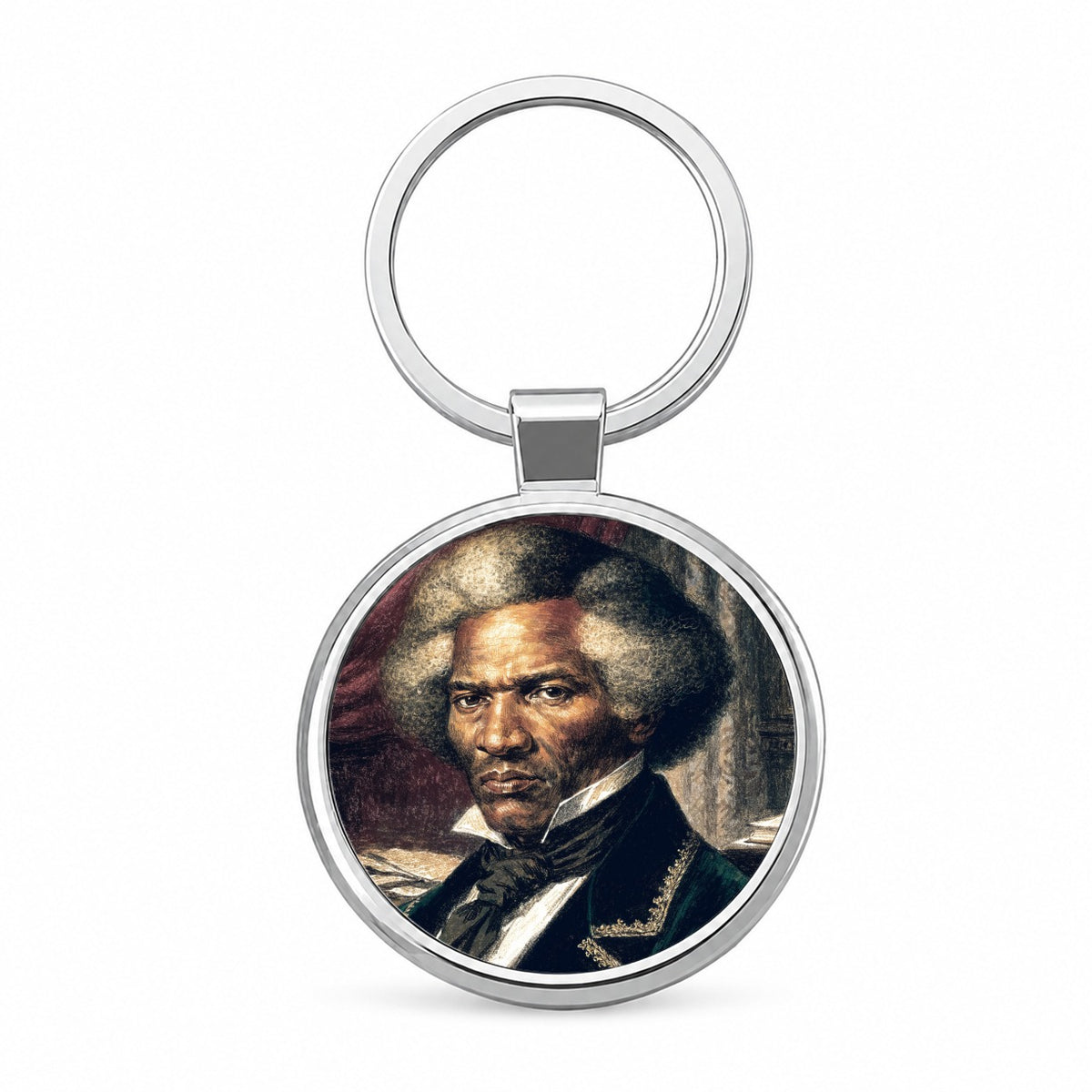 Frederick Douglass Abolitionist Round Metal Keychain