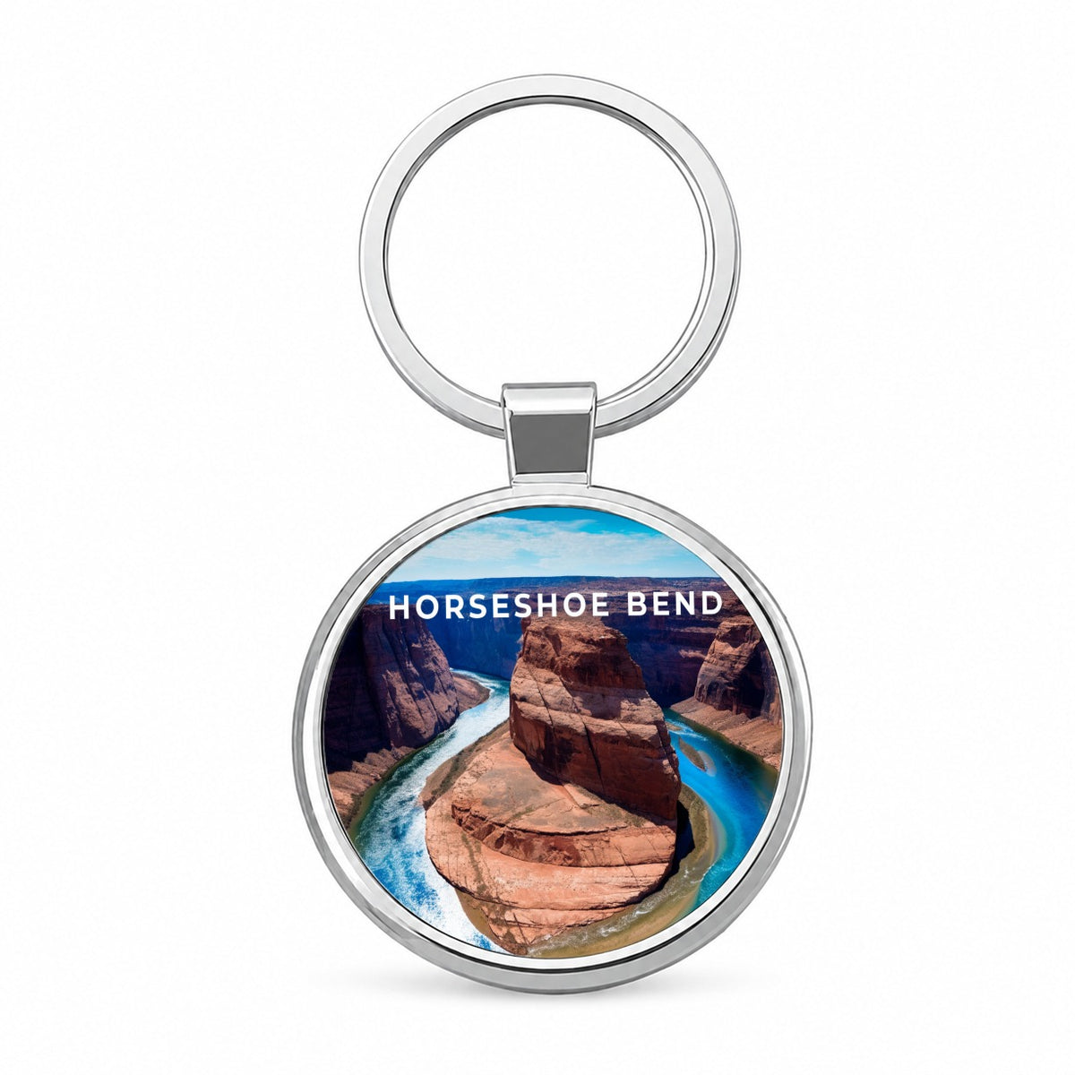 Horseshoe Bend Arizona Travel Round Metal Keychain