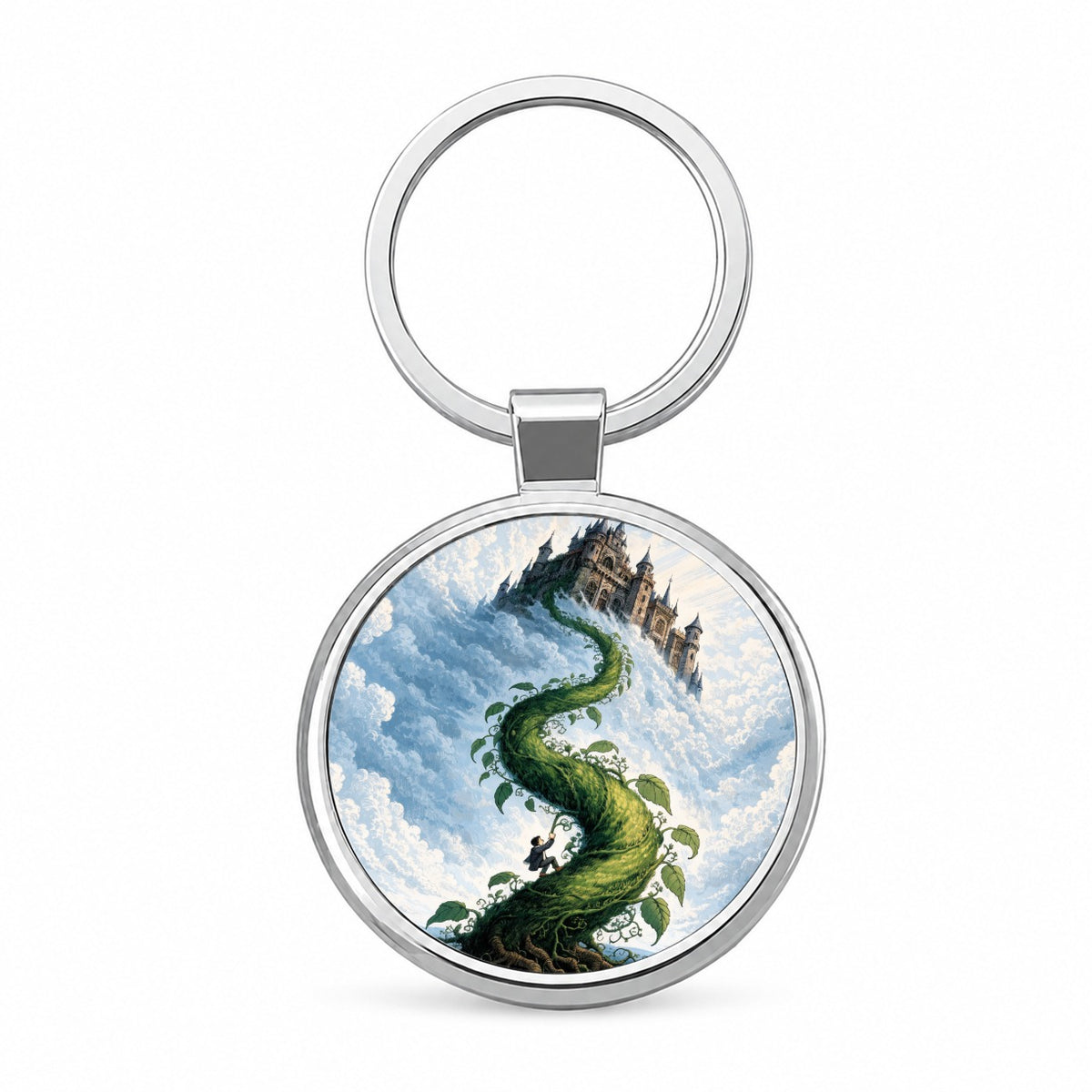 Jack Beanstalk Fairy Tale Round Metal Keychain