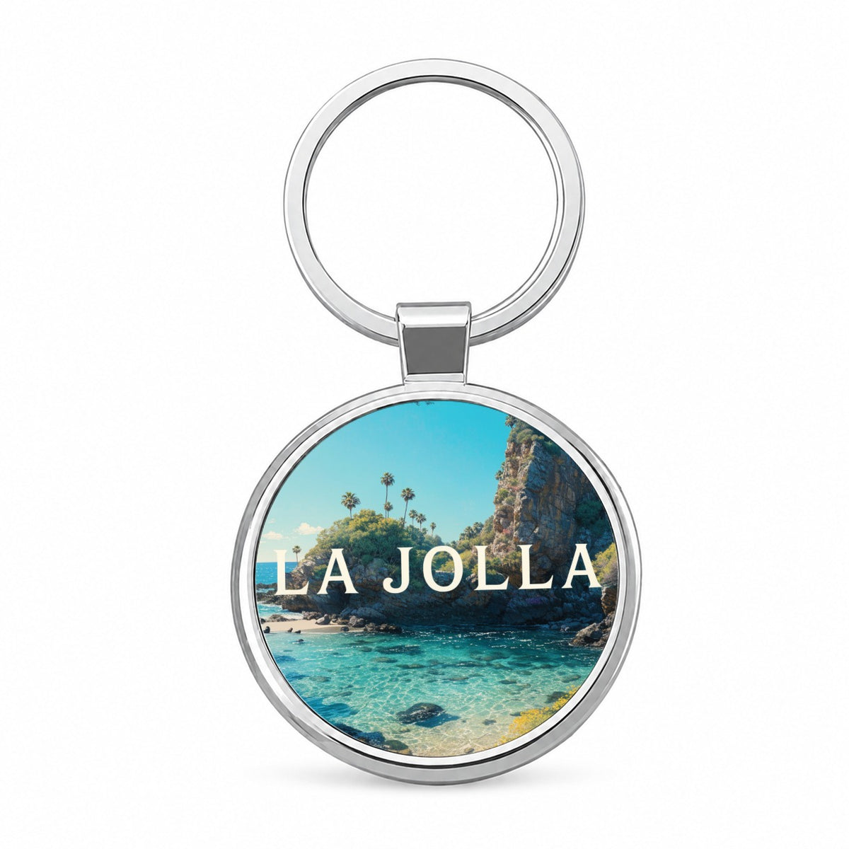 La Jolla California Travel Round Metal Keychain