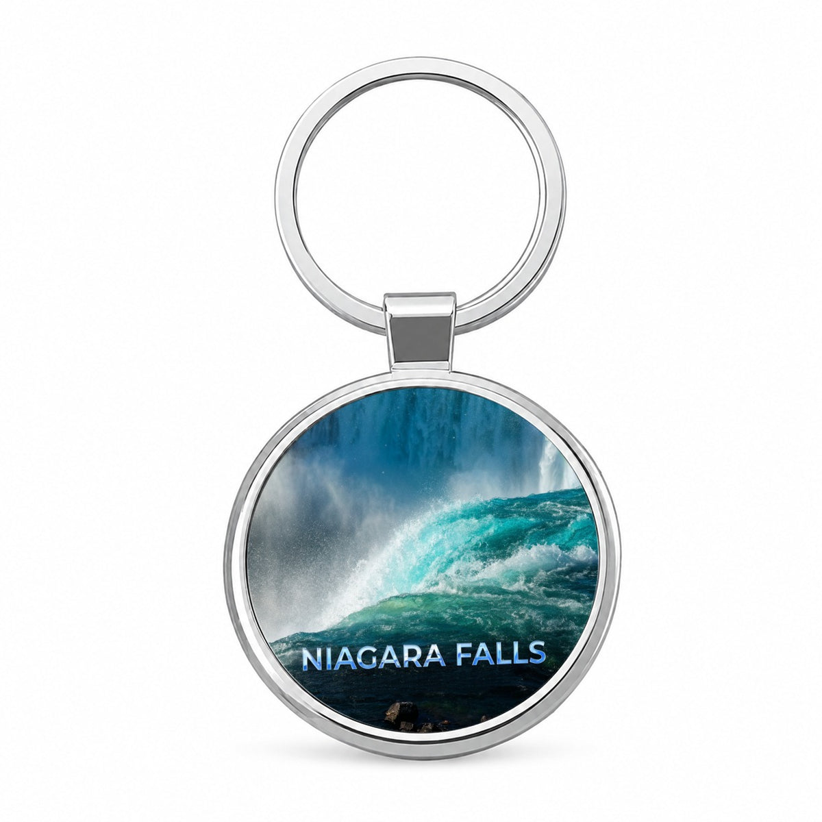 Niagara Falls New York Travel Round Metal Keychain