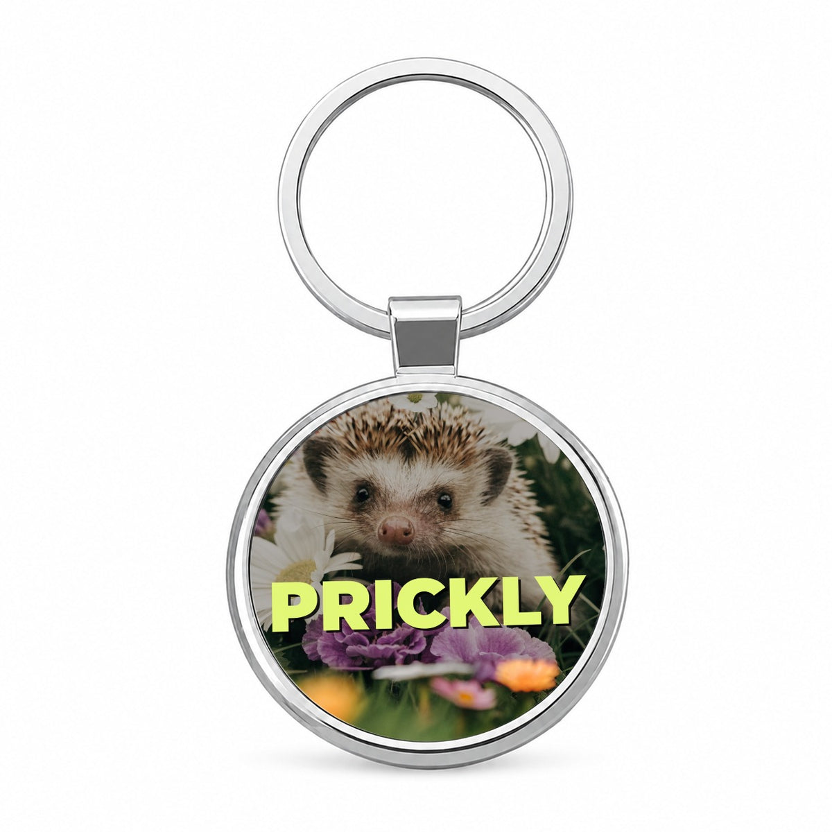 Prickly Hedgehog Adorable Funny Round Metal Keychain
