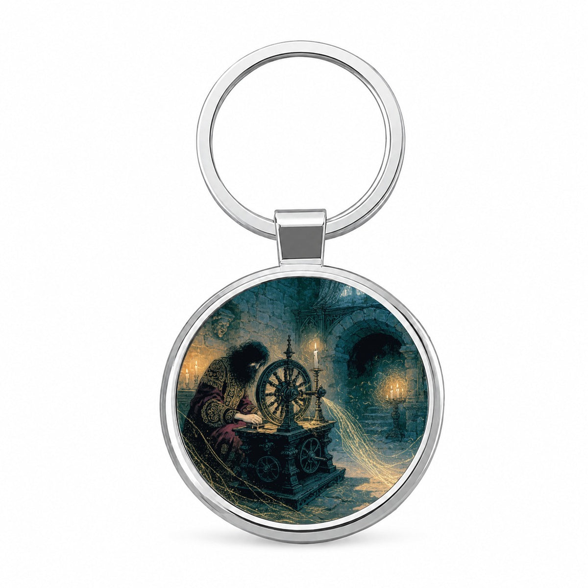 Rumpelstiltskin Fairy Tale Round Metal Keychain
