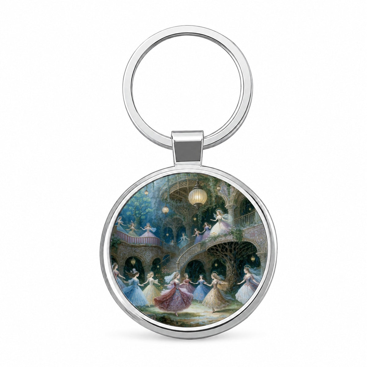 Twelve Dancing Princesses Round Metal Keychain