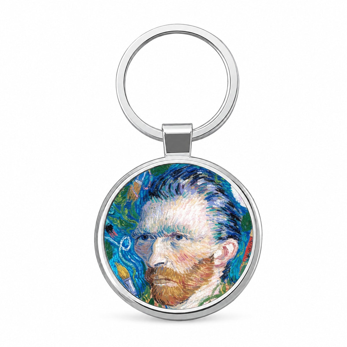 Vincent Van Gogh Artist Round Metal Keychain