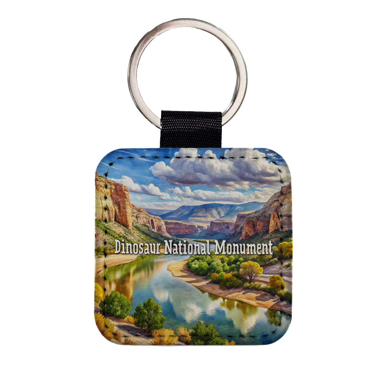 Dinosaur National Monument Colorado, Utah Square Faux Leather Keychain
