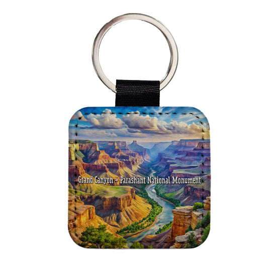 Grand Canyon - Parashant National Monument Arizona Square Faux Leather Keychain