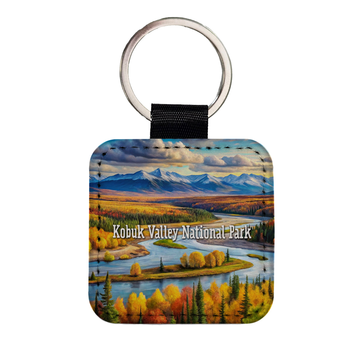 Kobuk Valley National Park Alaska Square Faux Leather Keychain