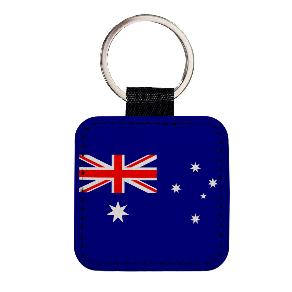 Heard Island and McDonald Islands Country Flag Square Faux Leather Keychain