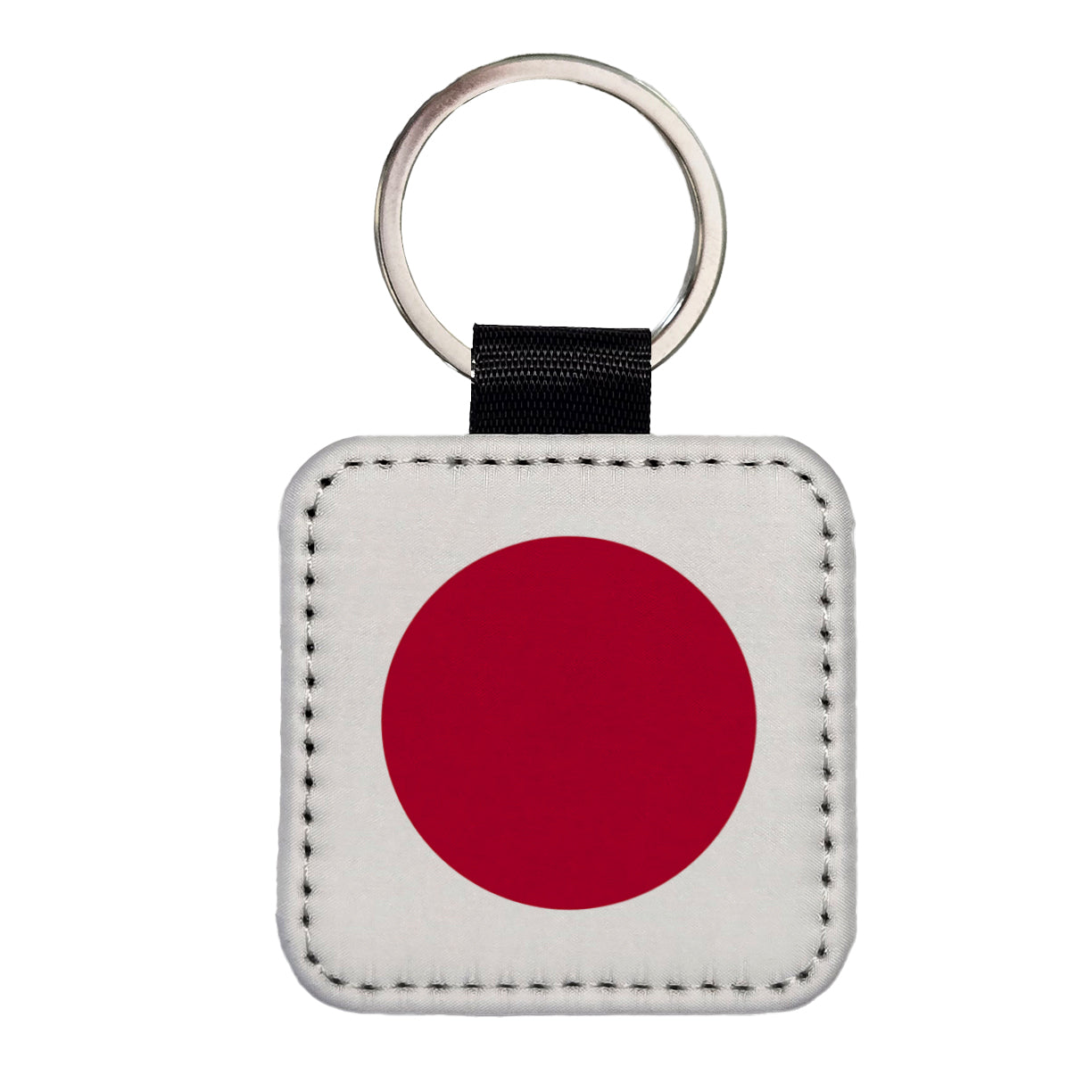 Japan Country Flag Square Faux Leather Keychain