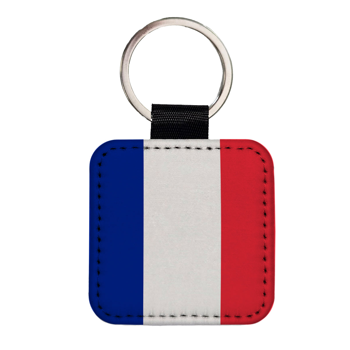 Saint Martin (French part) Country Flag Square Faux Leather Keychain