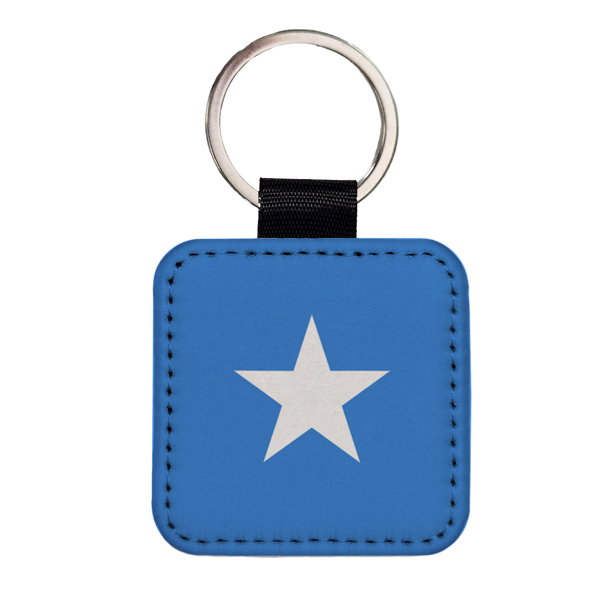 Somalia Country Flag Square Faux Leather Keychain