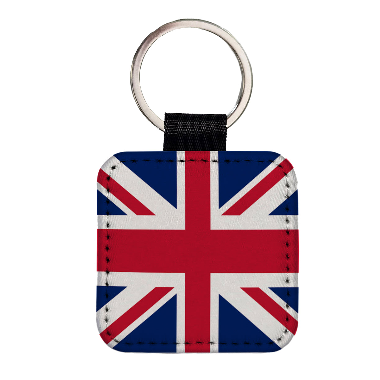 United Kingdom of Great Britain and Northern Ireland Country Flag Square Faux Leather Keychain