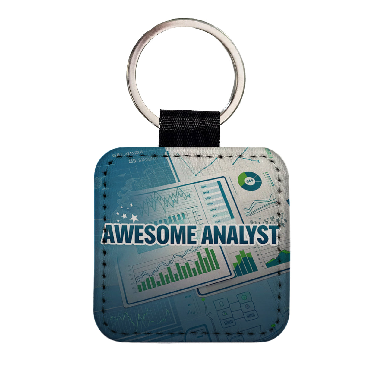 Awesome Analyst Reporting Inspirational Square Faux Leather Keychain