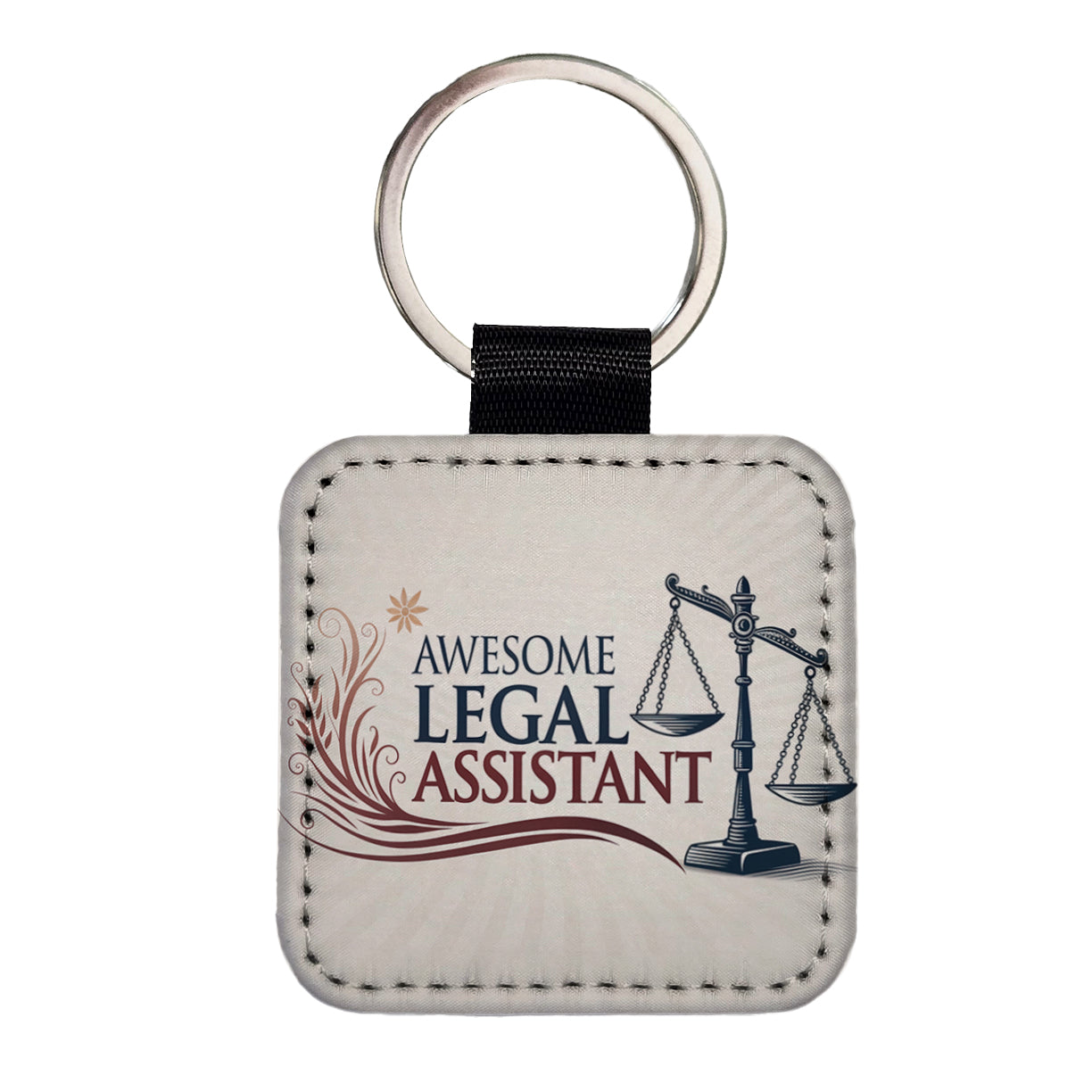 Awesome Legal Assistant Inspirational Scales Of Justice Square Faux Leather Keychain