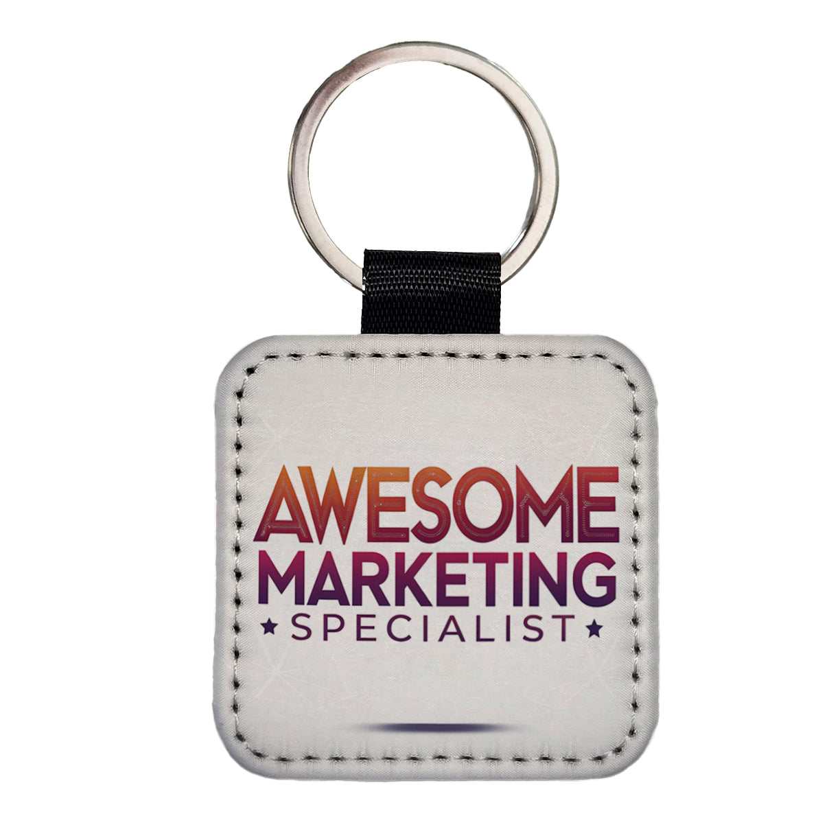 Awesome Marketing Specialist Inspirational Square Faux Leather Keychain