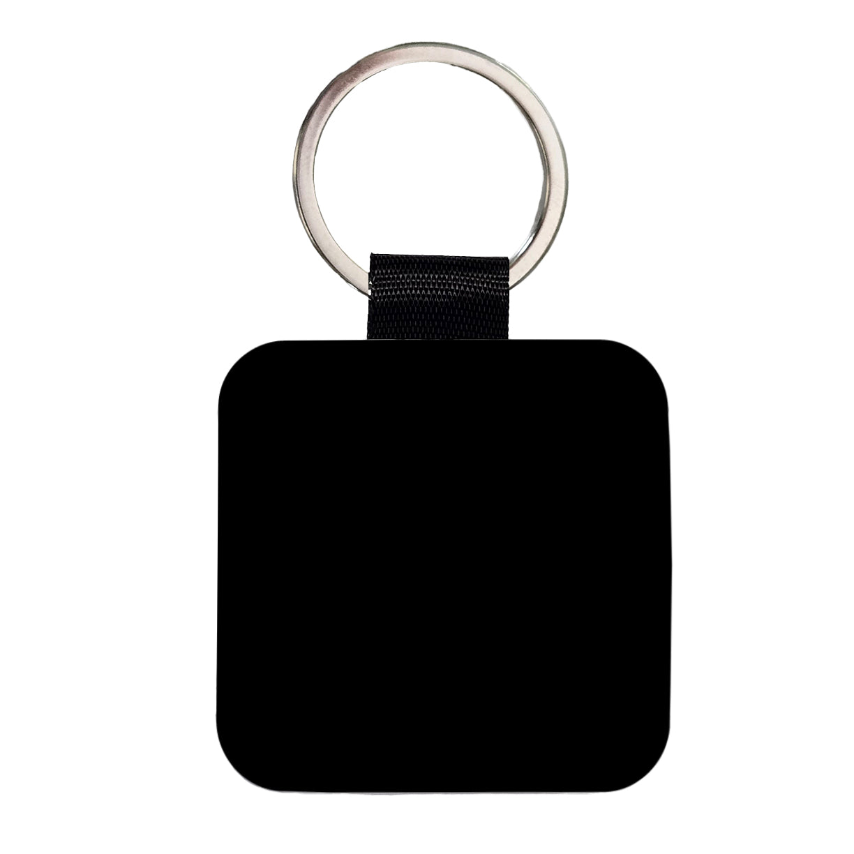 It's Just a Solid Black Color Square Faux Leather Keychain