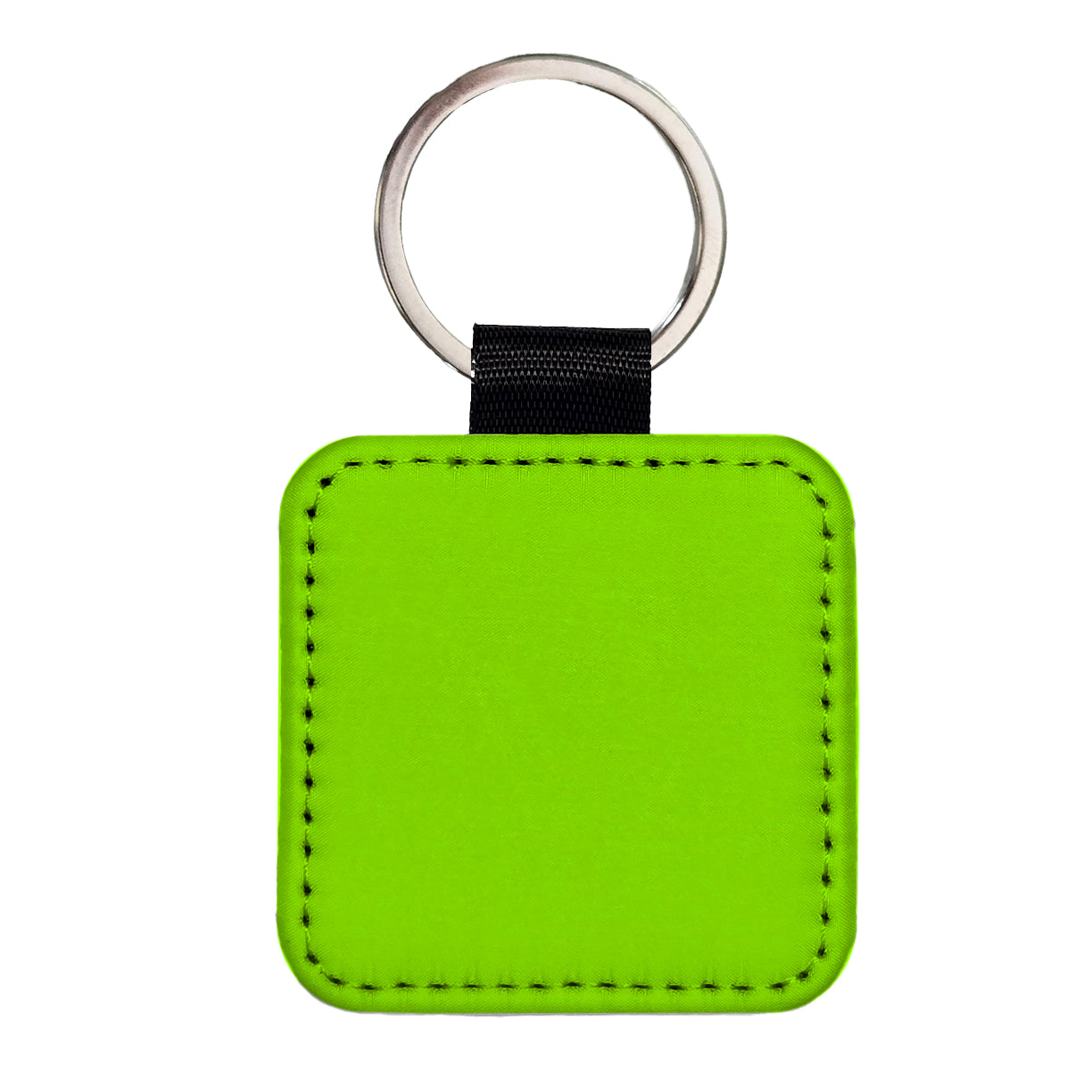It's Just a Solid Lime Green Color Square Faux Leather Keychain
