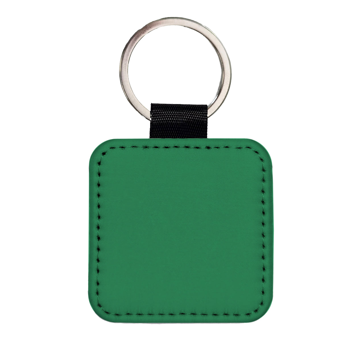 It's Just a Solid Teal Color Square Faux Leather Keychain