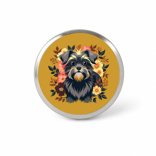 Affenpinscher Dog Floral Flowers Novelty Hat Backpack Lapel Pin