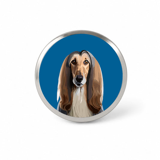 Afghan Hound Dog Staring Novelty Hat Backpack Lapel Pin