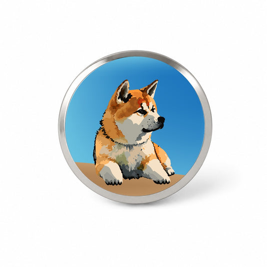 Akita Dog Watercolor Novelty Hat Backpack Lapel Pin