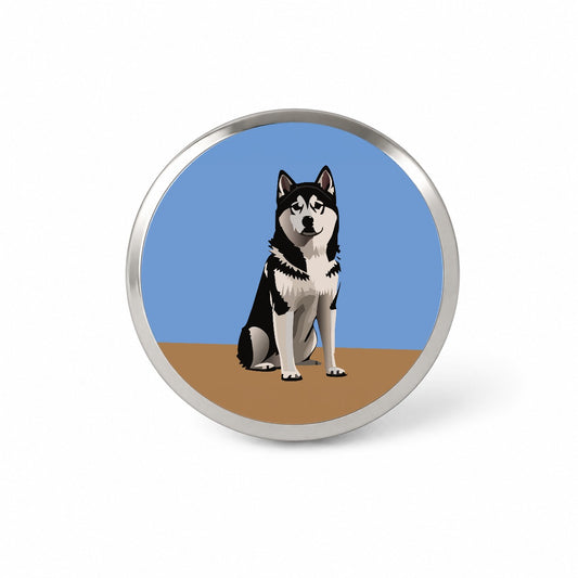 Alaskan Klee Kai Dog Sitting Novelty Hat Backpack Lapel Pin