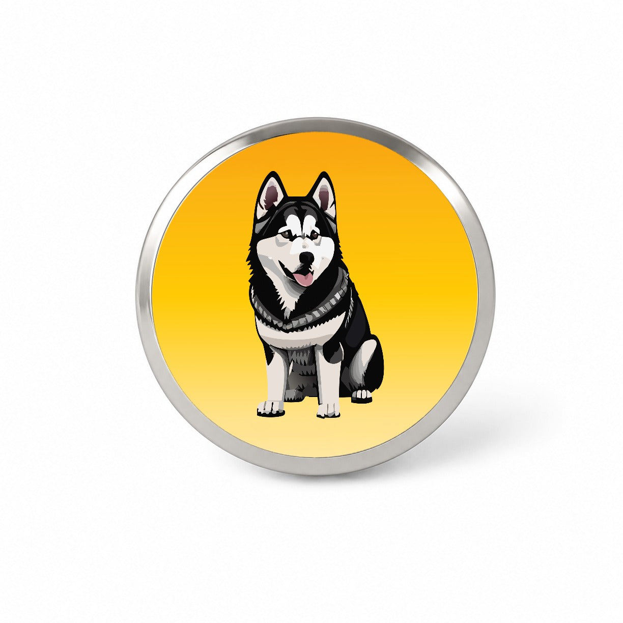 Alaskan Malamute Dog Sitting Novelty Hat Backpack Lapel Pin