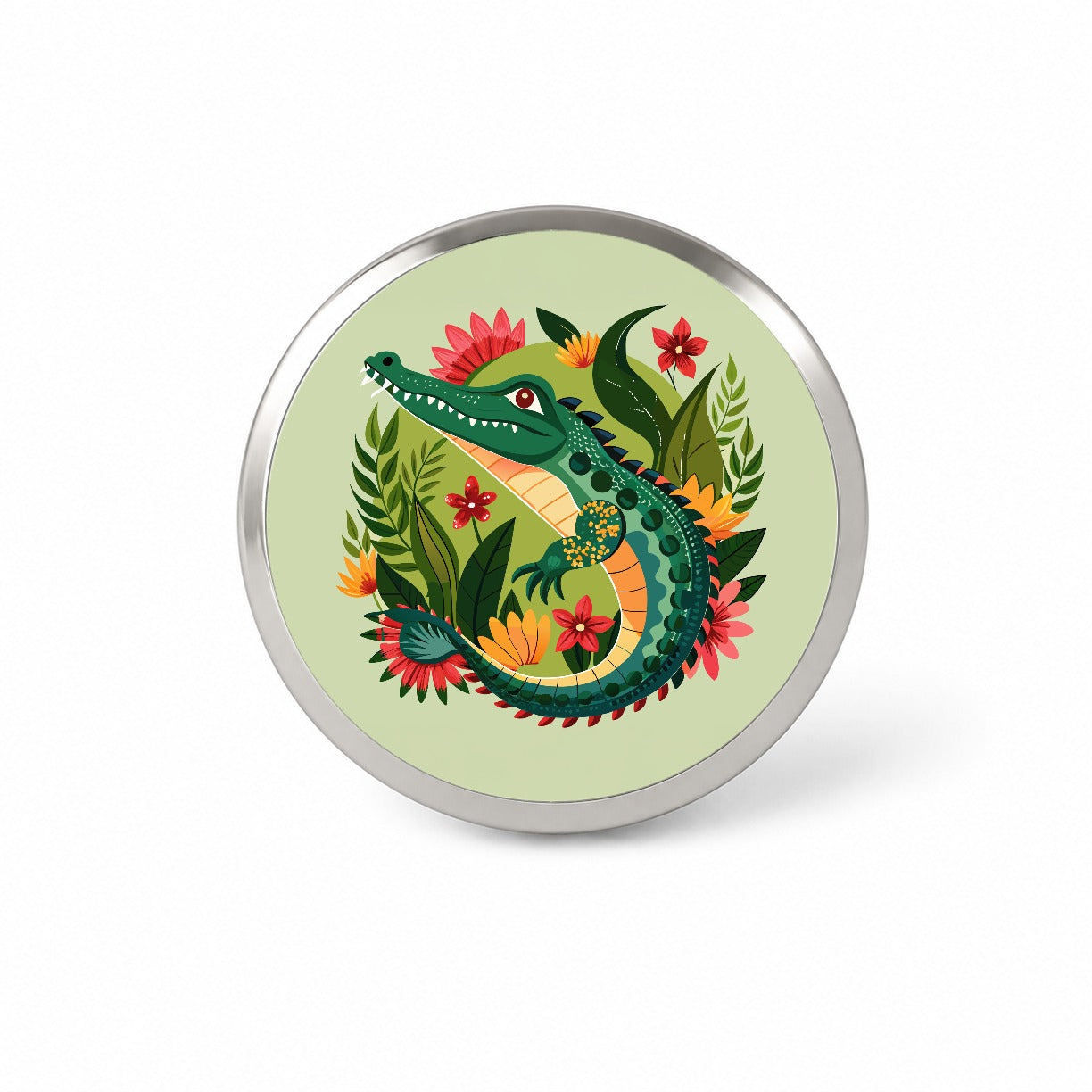 Alligator Floral Flowers Novelty Hat Backpack Lapel Pin