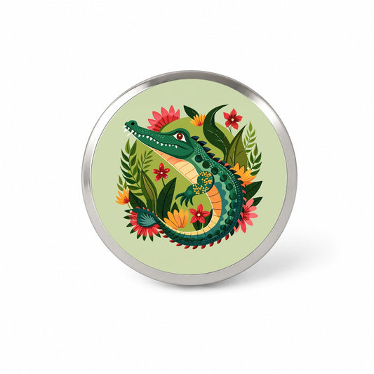 Alligator Floral Flowers Novelty Hat Backpack Lapel Pin