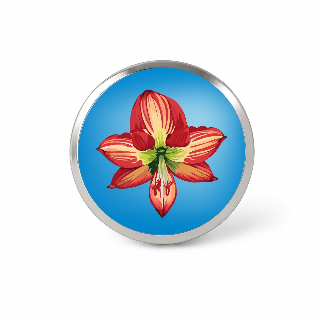 Amaryllis Flower Christmas Novelty Hat Backpack Lapel Pin