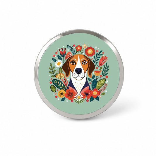 American English Coonhound Dog Floral Flowers Novelty Hat Backpack Lapel Pin