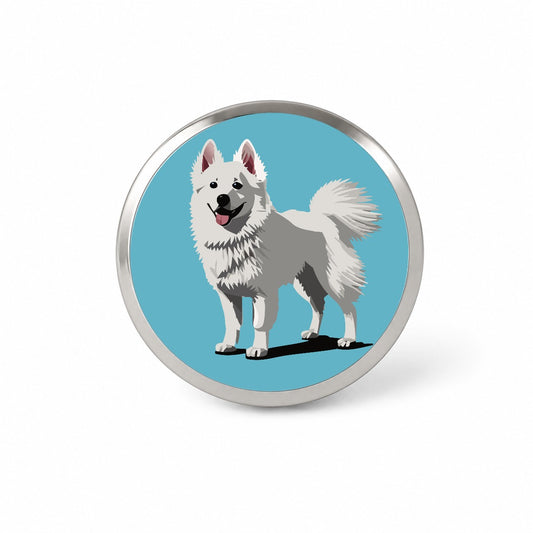 American Eskimo Dog Standing Novelty Hat Backpack Lapel Pin