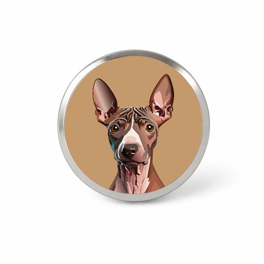 American Hairless Terrier Staring Novelty Hat Backpack Lapel Pin