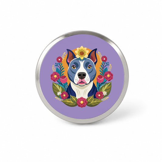 American Pit Bull Terrier Dog Floral Flowers Novelty Hat Backpack Lapel Pin