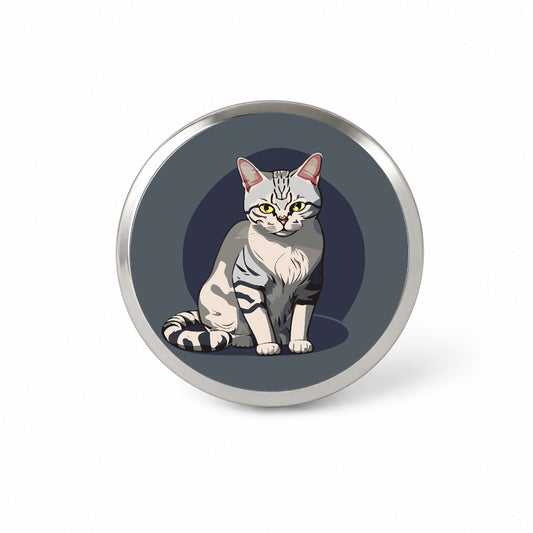 American Shorthair Cat Sitting Novelty Hat Backpack Lapel Pin