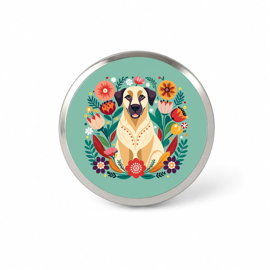 Anatolian Shepherd Dog Floral Flowers Novelty Hat Backpack Lapel Pin