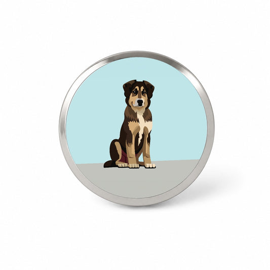 Anatolian Shepherd Dog Sitting Novelty Hat Backpack Lapel Pin