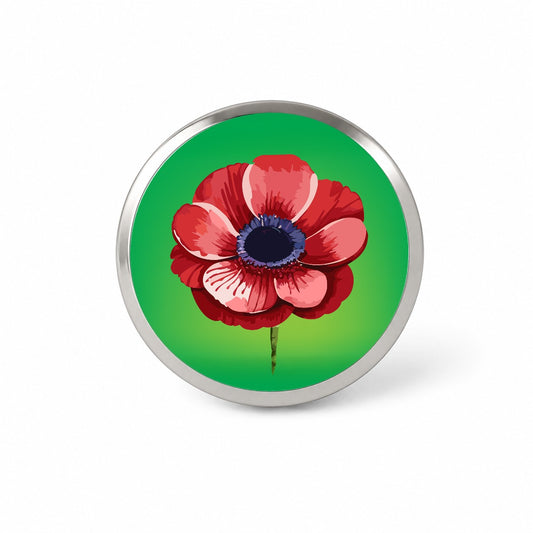 Anemone Flower Watercolor Red Novelty Hat Backpack Lapel Pin